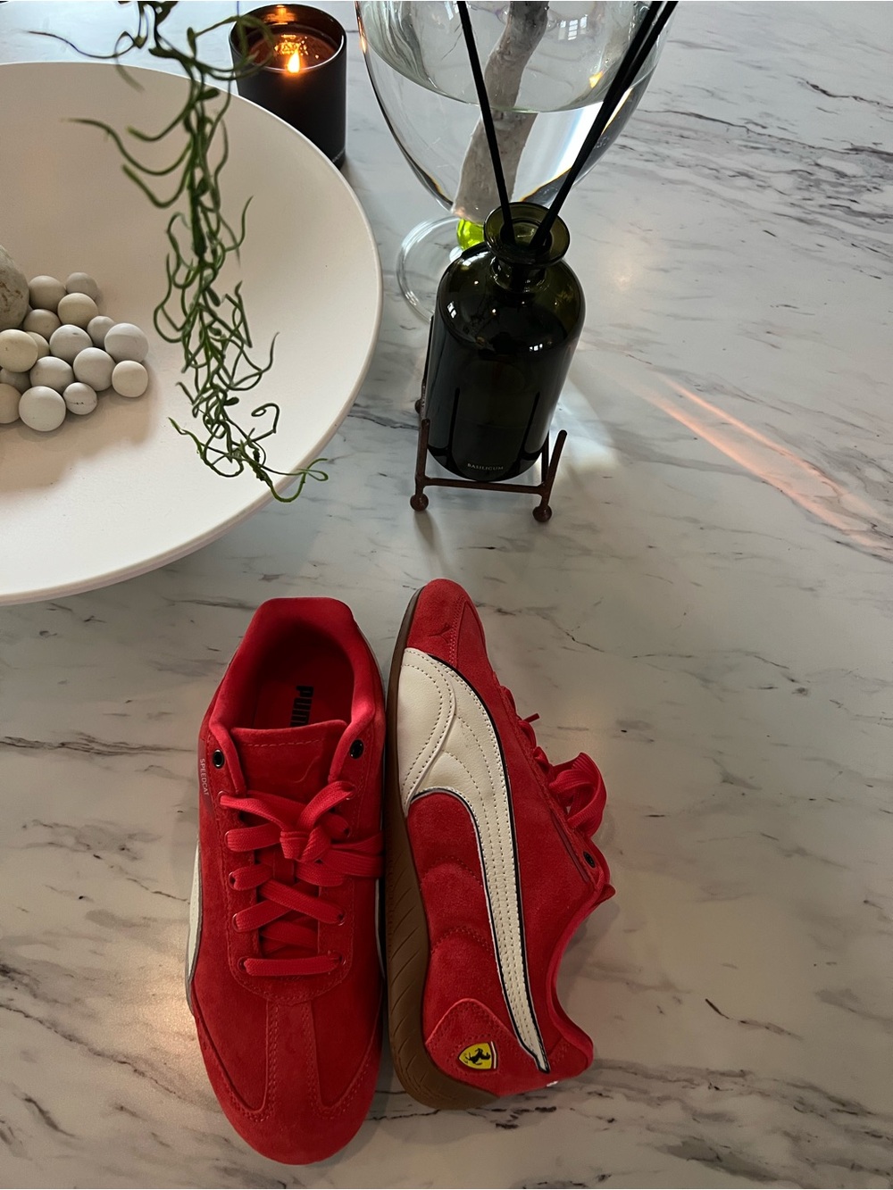 Ferrari Puma Speedcat Red Suede Sneakers